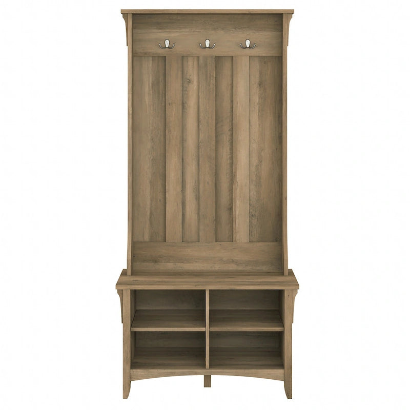Porte-manteau d'entrée avec banc à chaussures