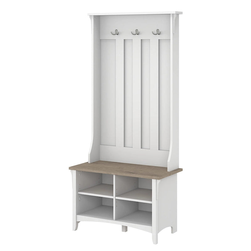 Porte-manteau d'entrée avec banc à chaussures