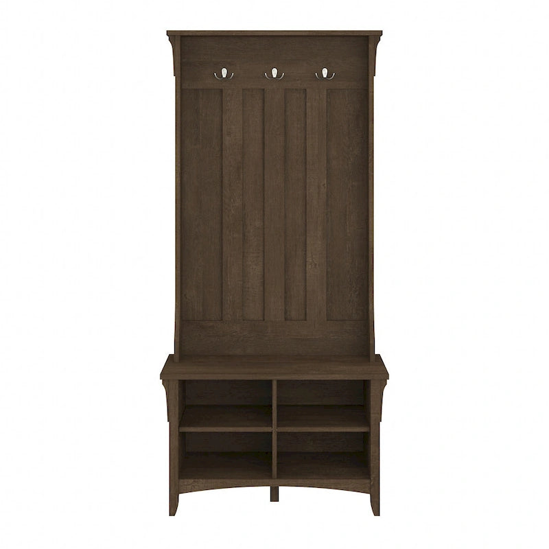 Porte-manteau d'entrée avec banc à chaussures