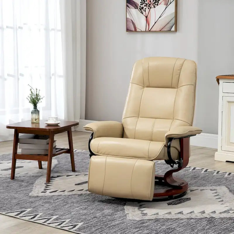 Fauteuil inclinable manuel avec piètement en bois