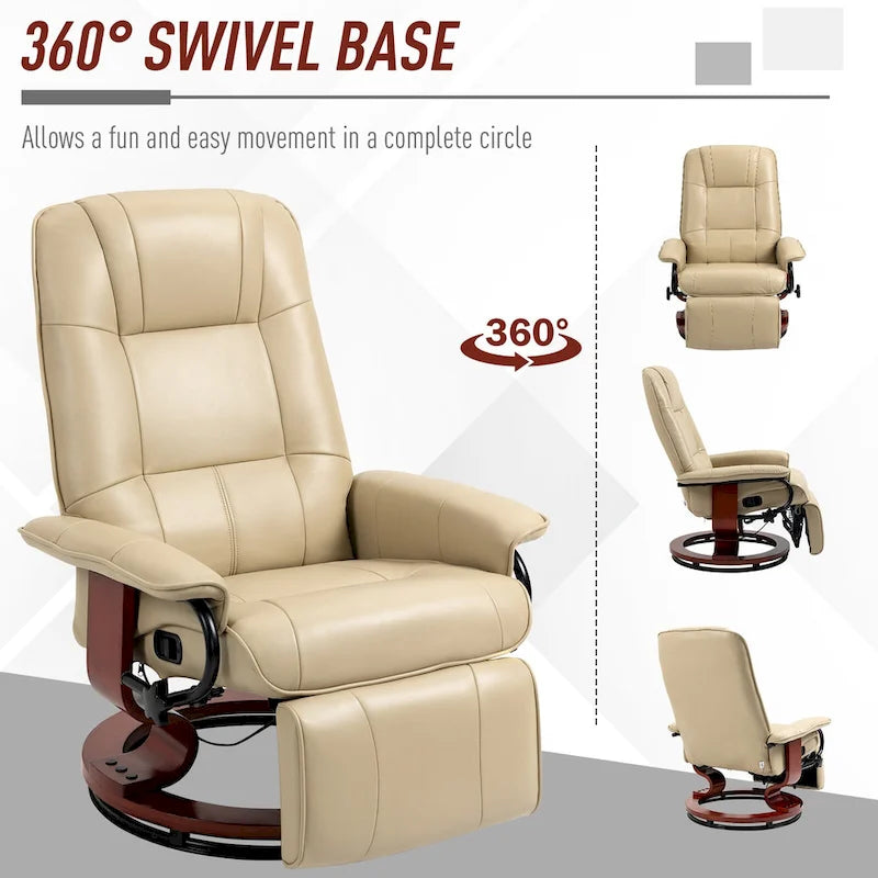 Fauteuil inclinable manuel avec piètement en bois