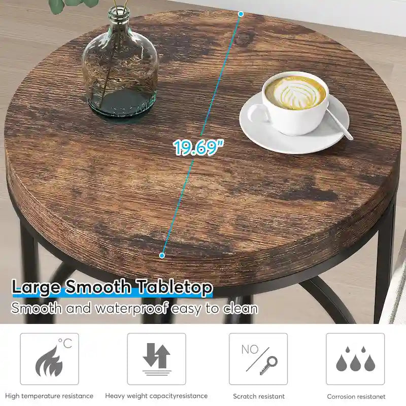 Table d'appoint de salon ronde moderne
