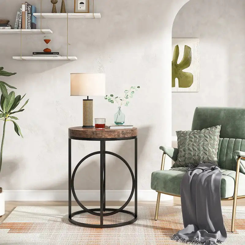 Table d'appoint de salon ronde moderne