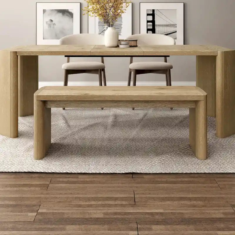 Banc de salle à manger en chêne moderne de 51 po