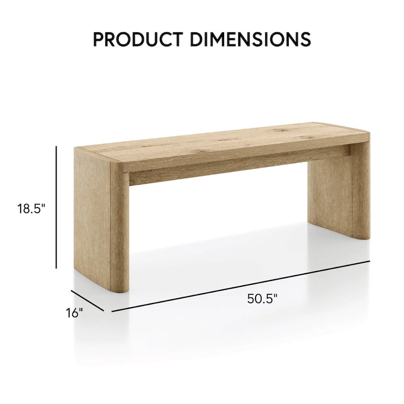 Banc de salle à manger en chêne moderne de 51 po