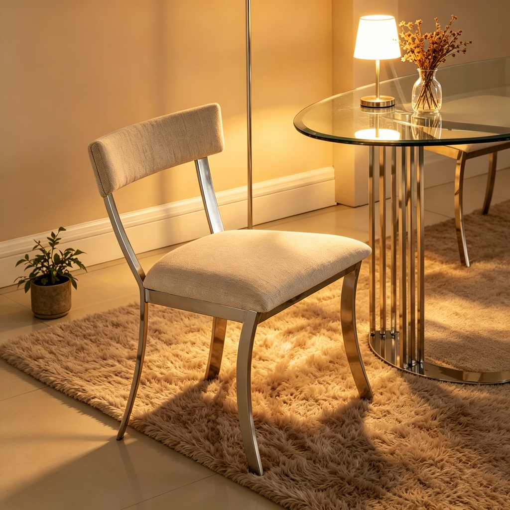 Chaise de salle à manger à dossier incurvé