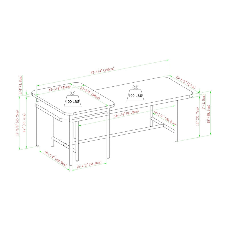 Tables basses gigognes de style moderne