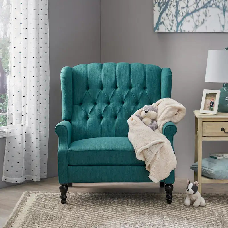 Fauteuil inclinable à dossier inclinable en tissu capitonné très grand format