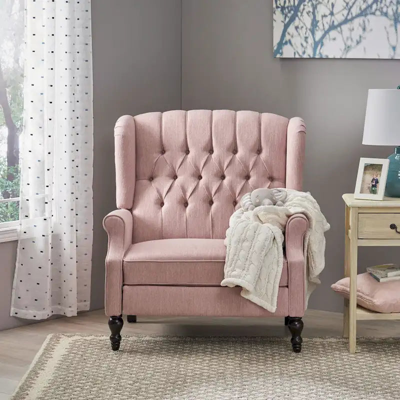 Fauteuil inclinable à dossier inclinable en tissu capitonné très grand format
