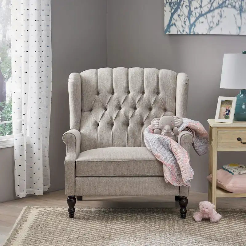Fauteuil inclinable à dossier inclinable en tissu capitonné très grand format