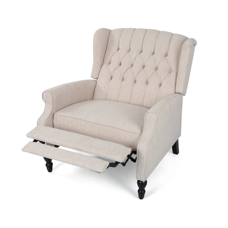 Fauteuil inclinable à dossier inclinable en tissu capitonné très grand format