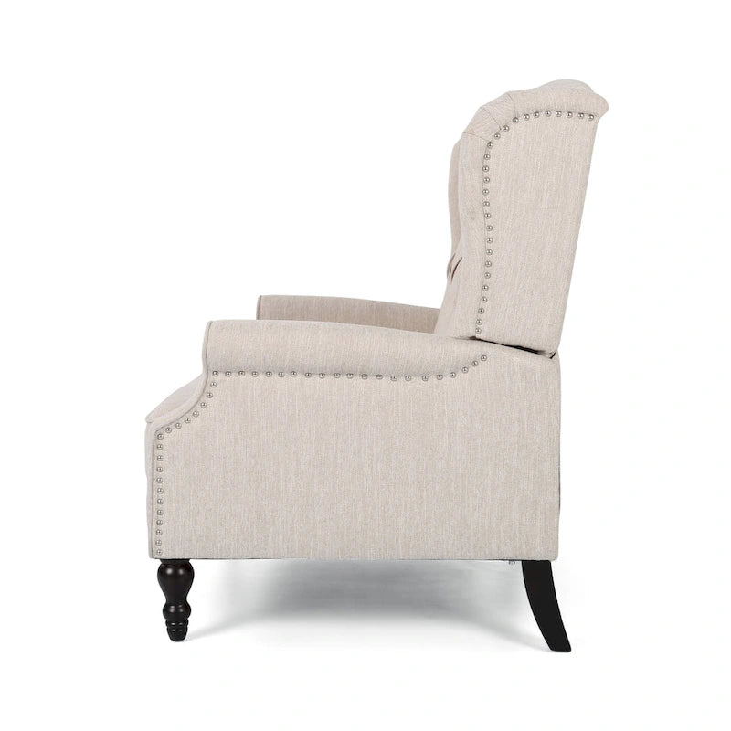 Fauteuil inclinable à dossier inclinable en tissu capitonné très grand format
