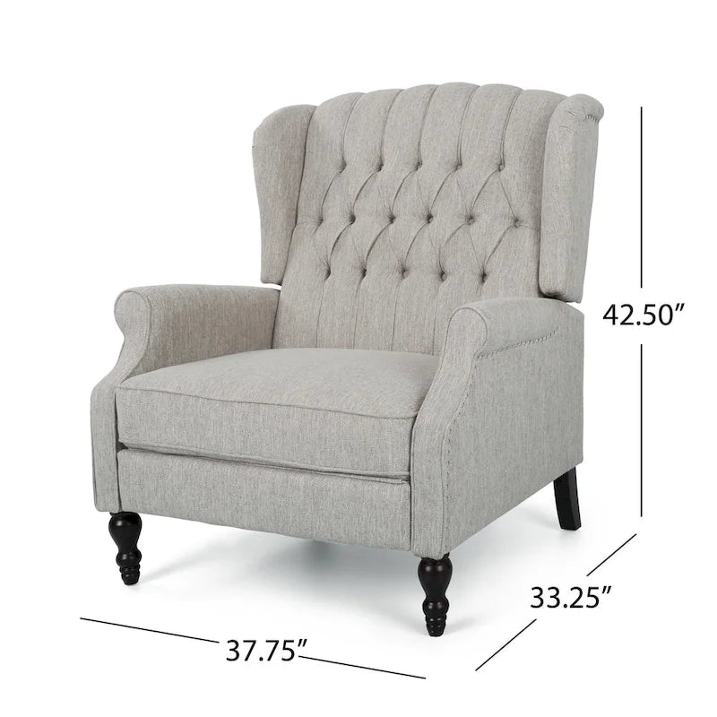 Fauteuil inclinable à dossier inclinable en tissu capitonné très grand format