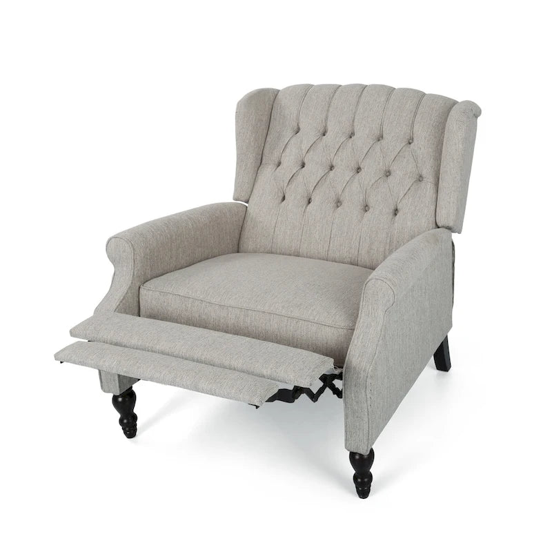 Fauteuil inclinable à dossier inclinable en tissu capitonné très grand format