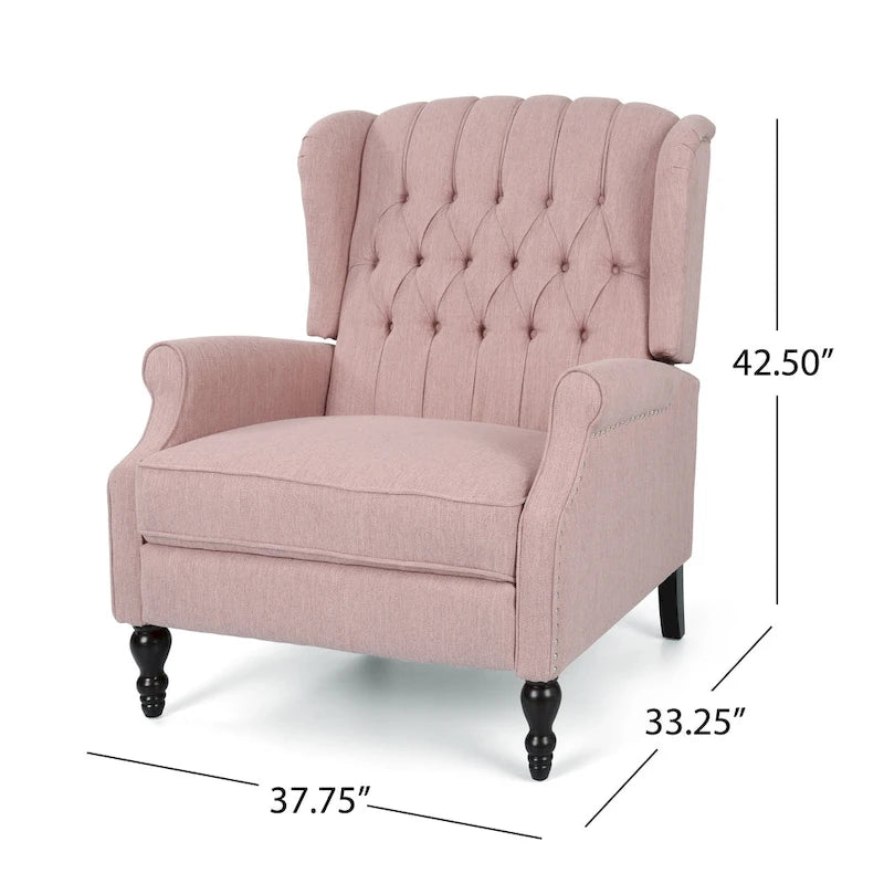 Fauteuil inclinable à dossier inclinable en tissu capitonné très grand format