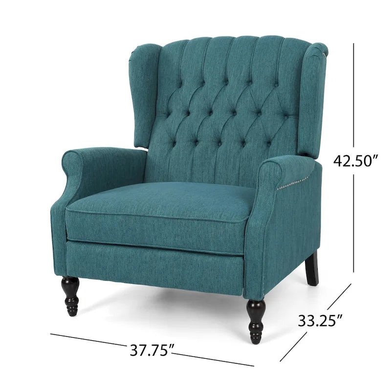 Fauteuil inclinable à dossier inclinable en tissu capitonné très grand format