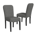Chaise de salle à manger rembourrée à dossier arrondi — Style tissé noir
