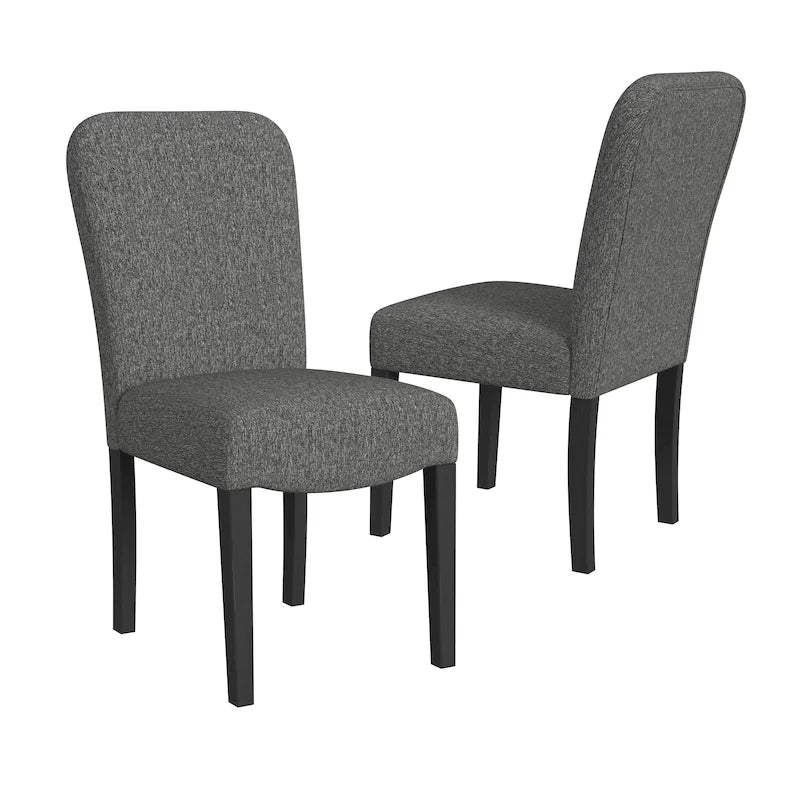 Chaise de salle à manger rembourrée à dossier arrondi — Style tissé noir