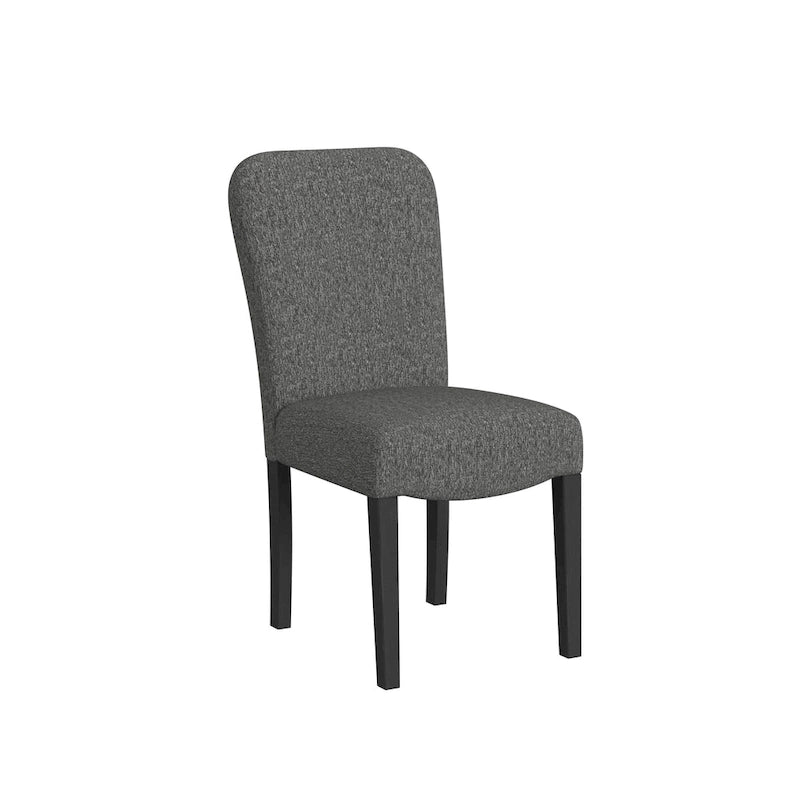 Chaise de salle à manger rembourrée à dossier arrondi — Style tissé noir