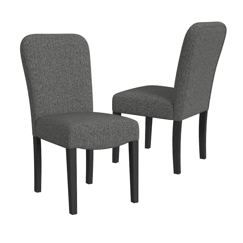 Chaise de salle à manger rembourrée à dossier arrondi — Style tissé noir