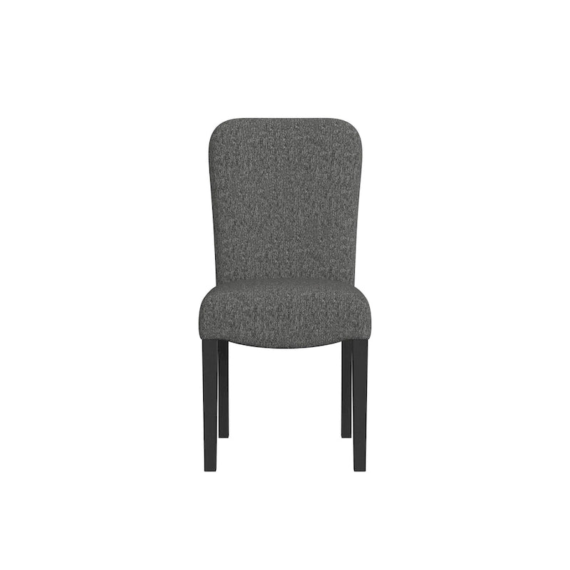Chaise de salle à manger rembourrée à dossier arrondi — Style tissé noir