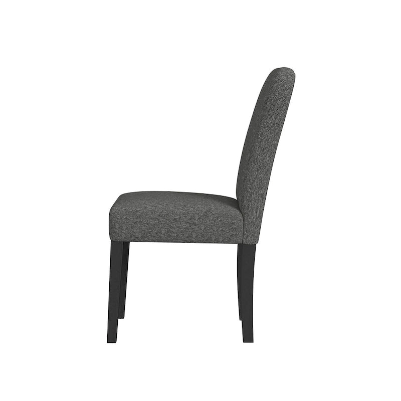 Chaise de salle à manger rembourrée à dossier arrondi — Style tissé noir