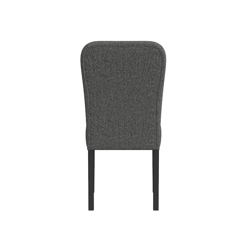 Chaise de salle à manger rembourrée à dossier arrondi — Style tissé noir