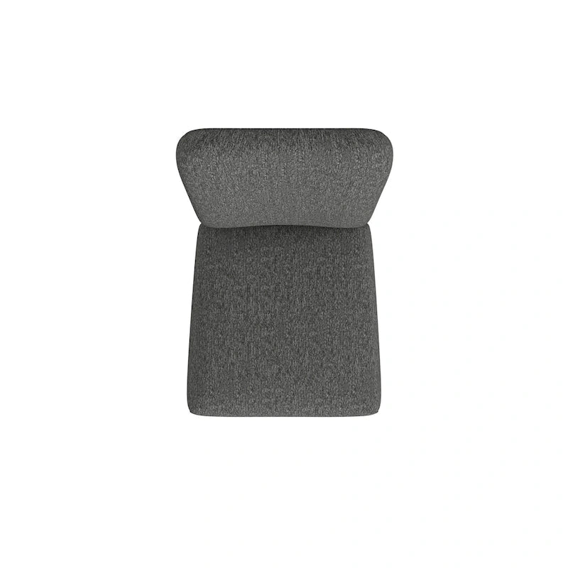 Chaise de salle à manger rembourrée à dossier arrondi — Style tissé noir