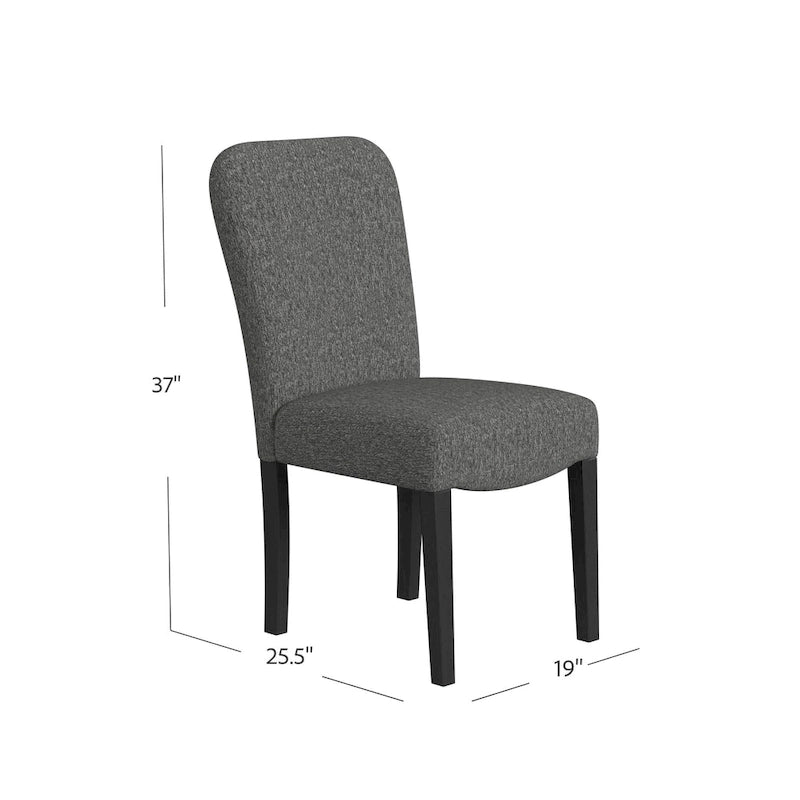Chaise de salle à manger rembourrée à dossier arrondi — Style tissé noir