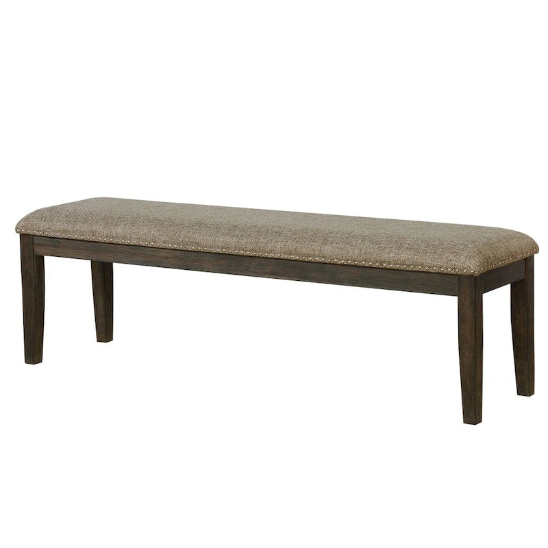 Banc de salle à manger rectangulaire espresso de 160 cm, style rustique