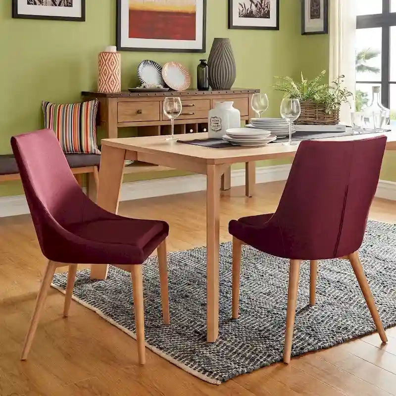 Chaise de salle à manger en chêne à dossier incurvé