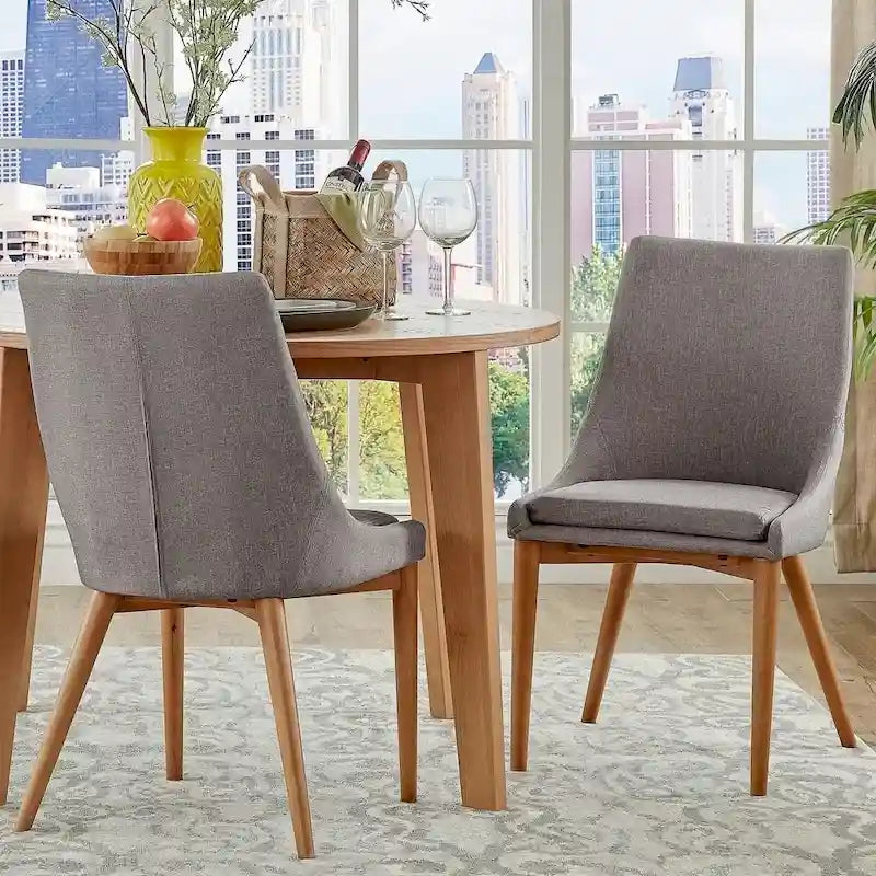 Chaise de salle à manger en chêne à dossier incurvé