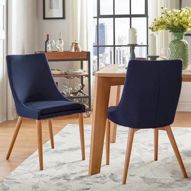 Chaise de salle à manger en chêne à dossier incurvé