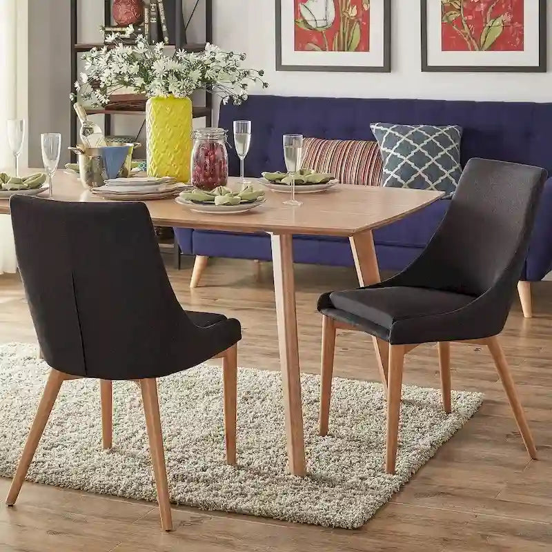 Chaise de salle à manger en chêne à dossier incurvé