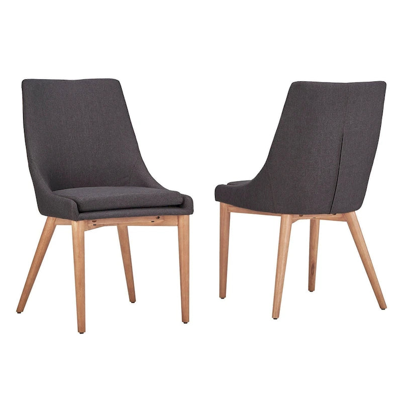 Chaise de salle à manger en chêne à dossier incurvé