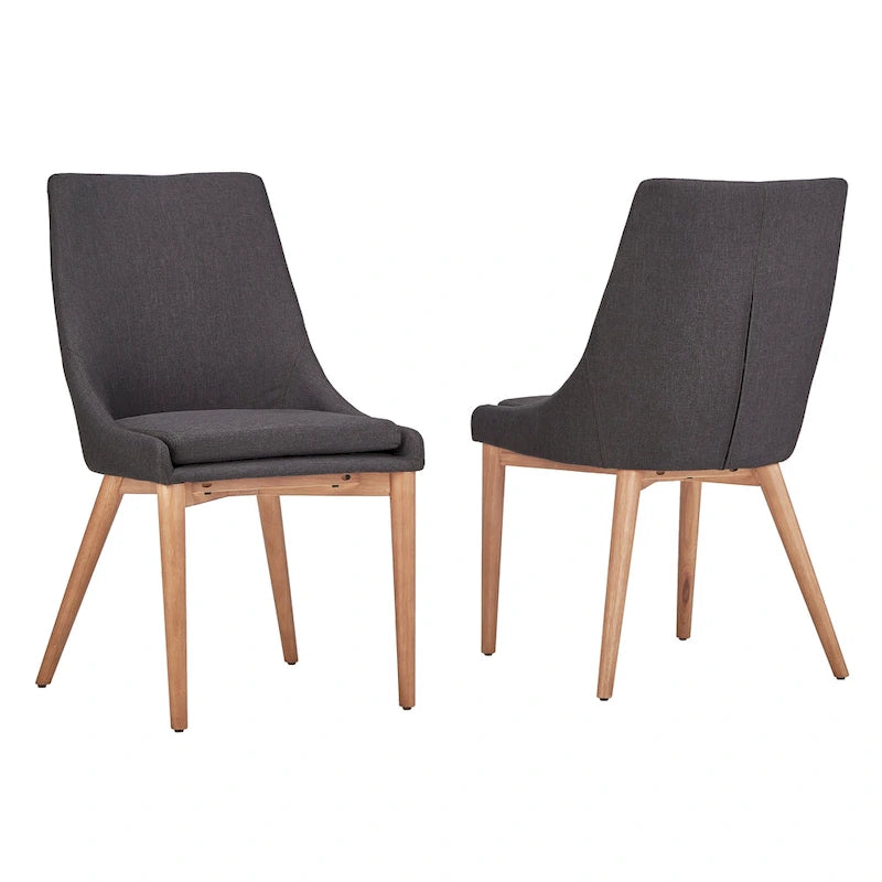Chaise de salle à manger en chêne à dossier incurvé