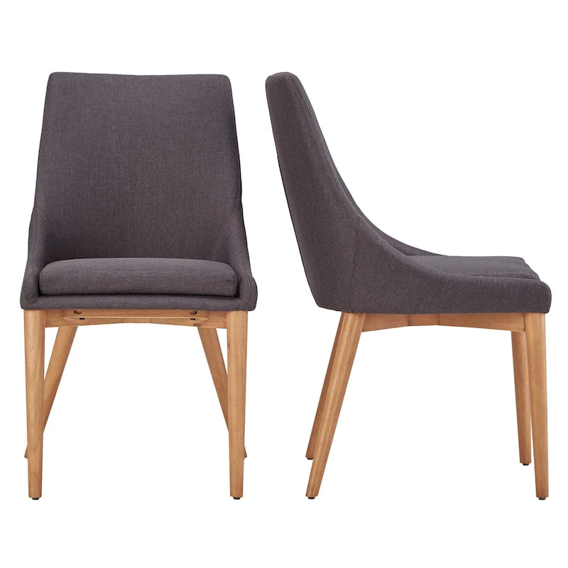 Chaise de salle à manger en chêne à dossier incurvé