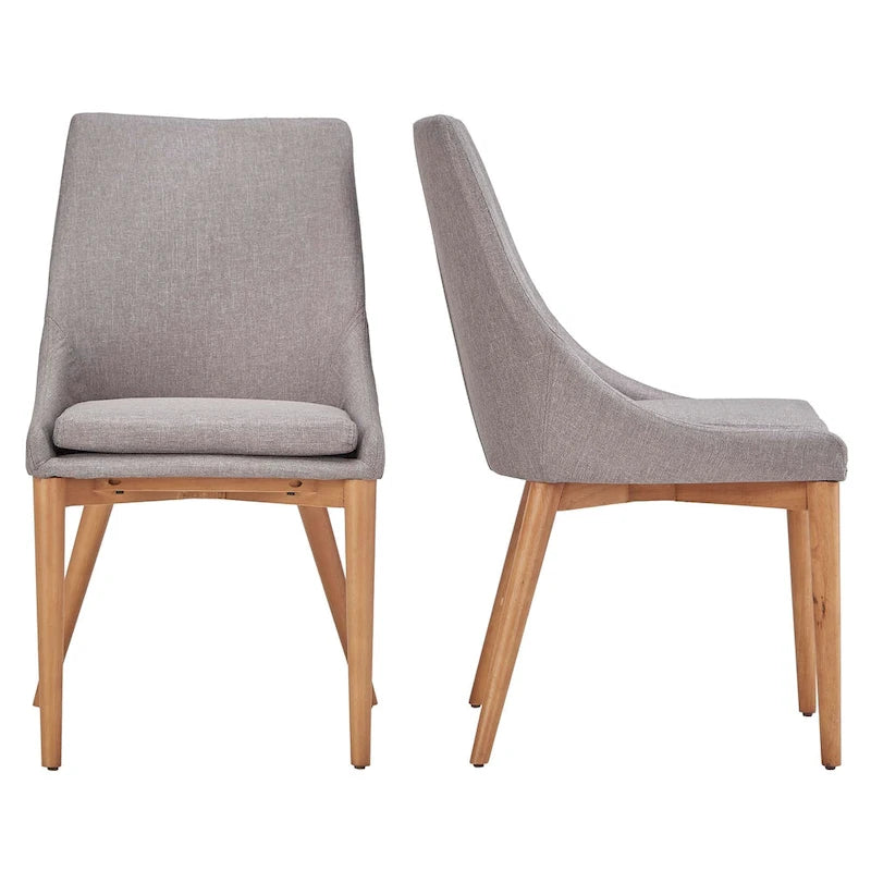 Chaise de salle à manger en chêne à dossier incurvé