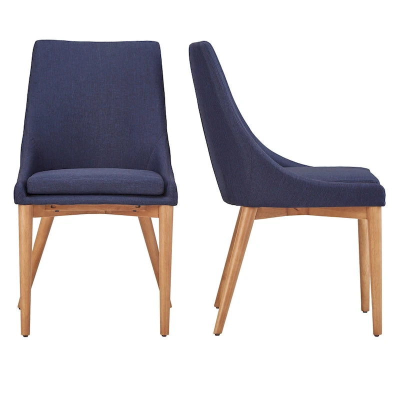Chaise de salle à manger en chêne à dossier incurvé