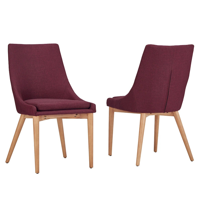 Chaise de salle à manger en chêne à dossier incurvé