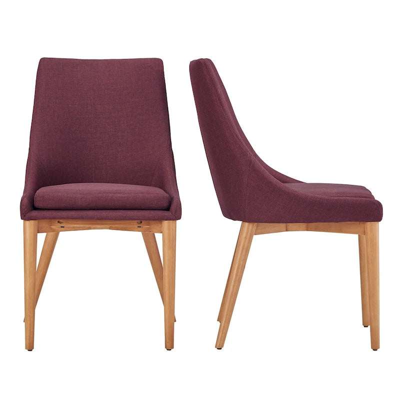 Chaise de salle à manger en chêne à dossier incurvé