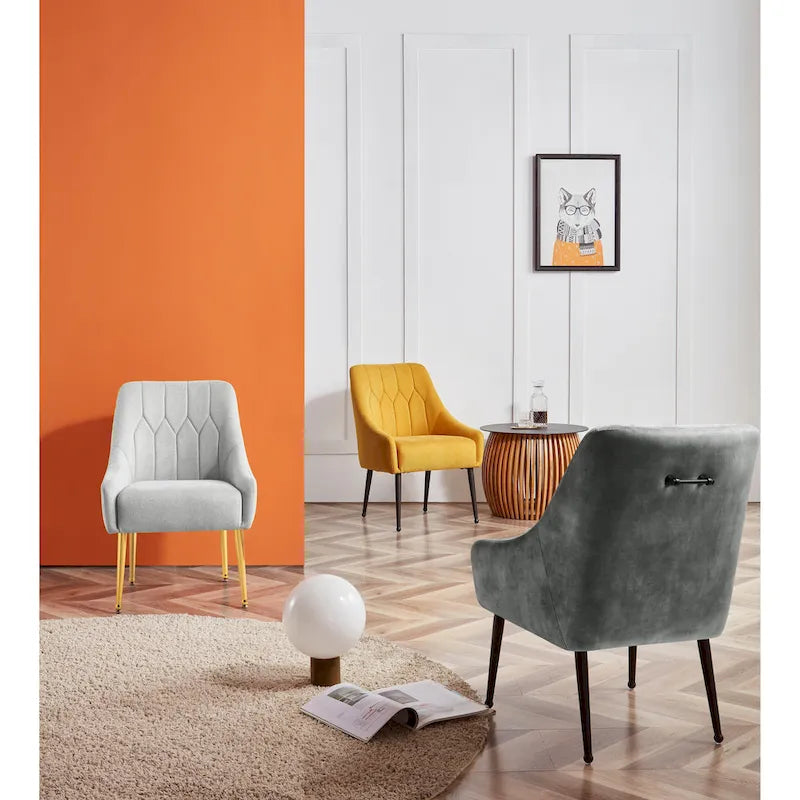 Fauteuil de relaxation rembourré avec pieds en métal