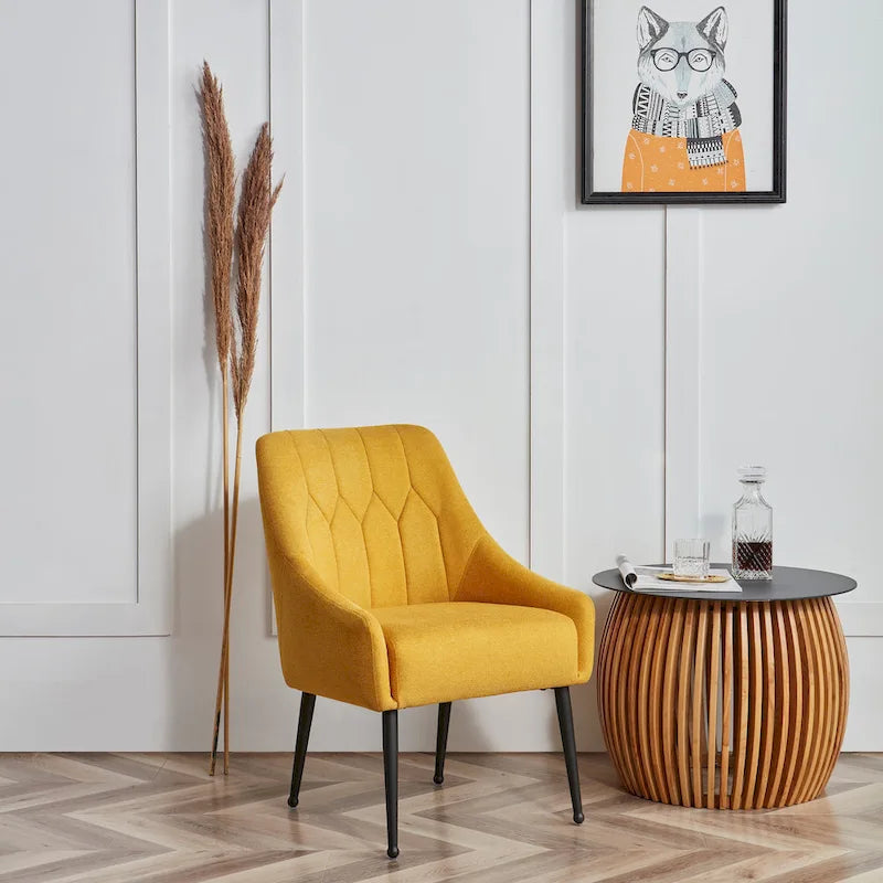 Fauteuil de relaxation rembourré avec pieds en métal
