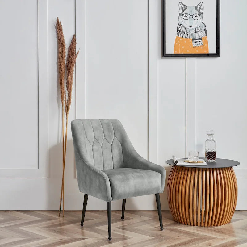 Fauteuil de relaxation rembourré avec pieds en métal