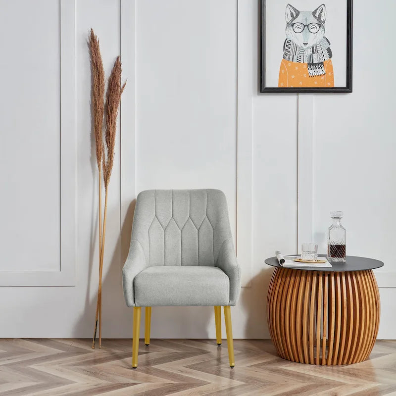 Fauteuil de relaxation rembourré avec pieds en métal