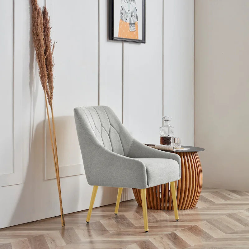 Fauteuil de relaxation rembourré avec pieds en métal