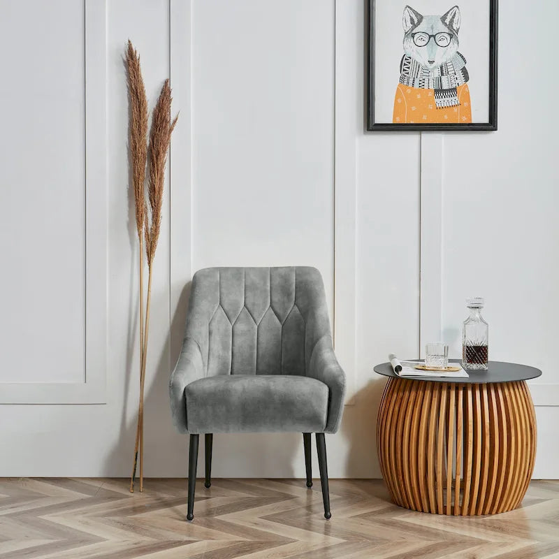 Fauteuil de relaxation rembourré avec pieds en métal