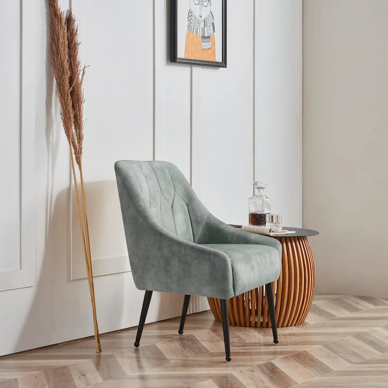 Fauteuil de relaxation rembourré avec pieds en métal