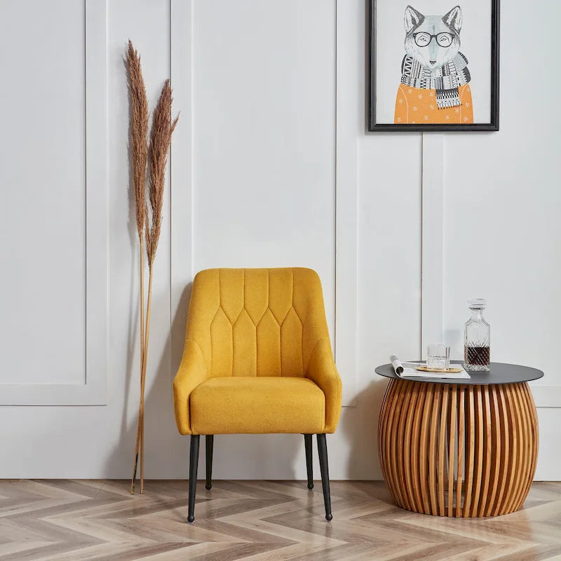 Fauteuil de relaxation rembourré avec pieds en métal