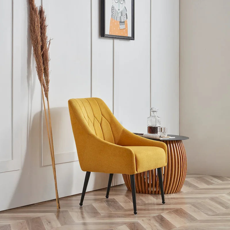 Fauteuil de relaxation rembourré avec pieds en métal